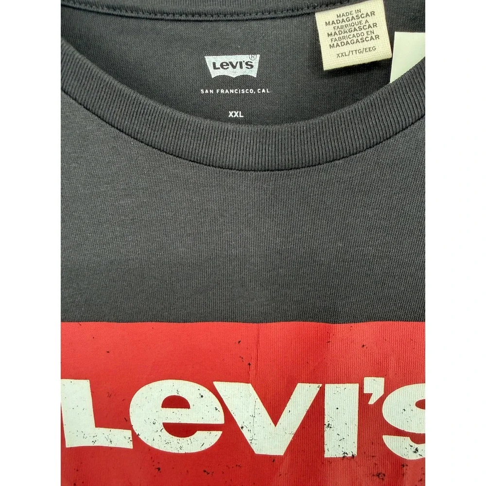 Levis Chicago Graphic T Shirt Black XXLarge‎ Men Casual Tee
